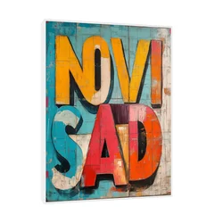 Canvas Slika na platnu Grafiti Novi Sad 75x100cm, Sa ramom, Beli
