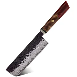 Damastni kuhinjski nož AI-37353 - Nakiri / Crvena KP37353