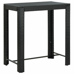 Den Vrtna barska miza črna 100x60,5x110,5 cm poli ratan