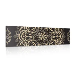 Slika zlata Mandala na črni podlagi - 90x30