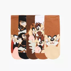 Cropp - Pakovanje od 5 para čarapa s dezenom Tasmanian Devil Looney Tunes - braon