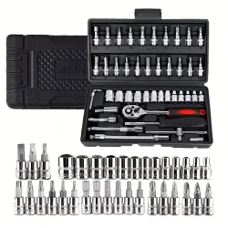 MG Socket Wrenches set nasadnih ključev 46 kosov, črn