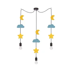 Dečiji luster na sajli TRIO 3xE27/20W/230V, žuta/plava