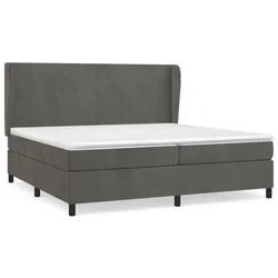 Vidaxl Box spring postelja z vzmetnico temno siva 200x200 cm žamet