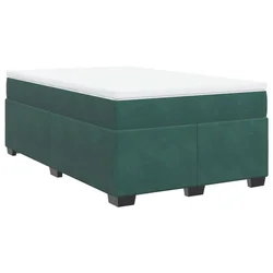 Vidaxl Box spring postelja z vzmetnico temno zelen 120x190 cm žamet