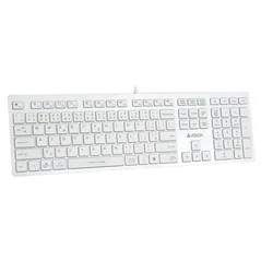 A4Tech FX50, pisarniška tipkovnica, nizki profil, USB, CZ/SK, bela
