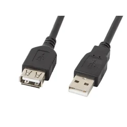 Lanberg USB-A M/F 2.0 kabel 5 m, črn