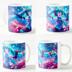 Keramička šolja Anime pevačica Hatsune Miku, 330 ml