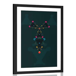 Plakat s paspartujem vzorci na črnom ozadju - 20x30 no frame