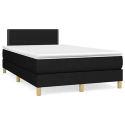 vidaXL Box spring postelja z vzmetnico črna 120x190 cm blago