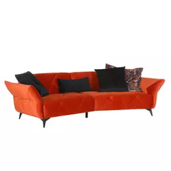 MEGA SOFA drvo, tekstil pomorandža