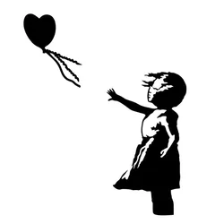 Wallity Zidna dekoracija Banksy 14, 105x85cm, Crna
