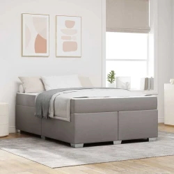 vidaXL Konstrukcija postelje Drugo Taupe 140 x 200 cm blago
