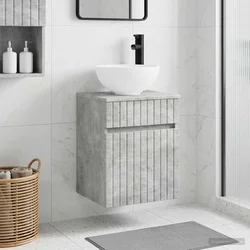Umivaonik s policom za zid Betonska siva 39 x 41 x 64,5 cm