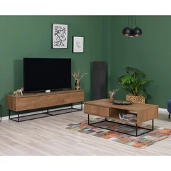 Hanah Home Set nameštaja za dnevnu sobu Laxus 21, Boje oraha