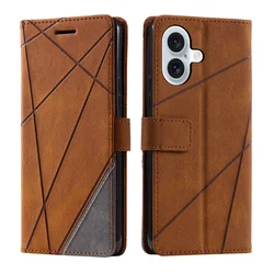 Rjava Flip Line torbica (iPhone 16 Plus)