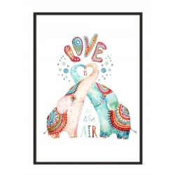 shumee SLIKOVNI PLAKAT V OKVIRJU A4 cm Sloni PD245