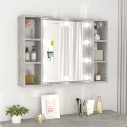 Kupaonski ormarić s ogledalom LED boja betona 76 x 15 x 55 cm