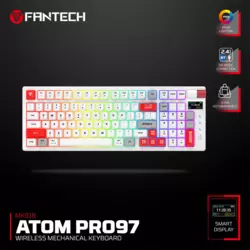 Tastatura mehanicka Gaming Fantech MK918 RGB Atom PRO97 Wireless Mercury bela (Red switch)