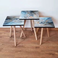 Hanah Home Set klub stočića 3Shp376, 3 komada, Crna