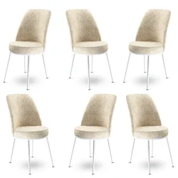 Hanah Home Set stolica Dexa, 45x89x42 cm, 6 komada, Krem-bele