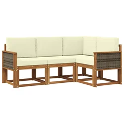 Set vanjskih sofa 4 pcs Prirodna i krem Poliester