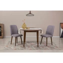 HANAH HOME Trpezarijski sto i stolice Vina 0701 - Walnut Grey