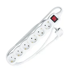 ELIT Produžni kabl 6-delni 3x1.5mm/3m sa prekidačem Beli