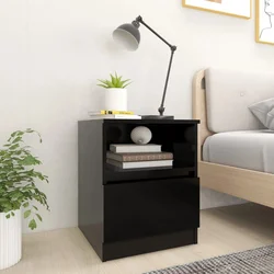 Noćni ormarići 2 kom crni 40 x 40 x 50 cm od konstruiranog drva
