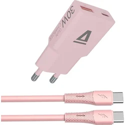Punjač AVAX CH6417 / USB-C to USB-C / 30W / Pink