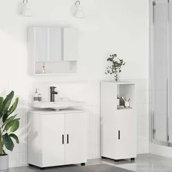 Set namještaja za kupaonicu Zidne s pohranom 3 pcs Bijelo