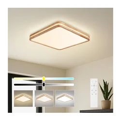 Brilagi - LED prigušiva svetiljka MOLINA SQUARE LED/80W/230V hrast 60x60 cm + daljinski upravljač