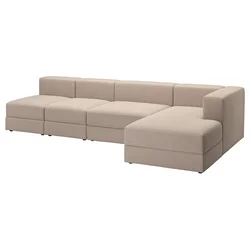 JÄTTEBO Modul.sofa s 4,5 sed. i lenjivcem, desno/Samsala sivo-bež