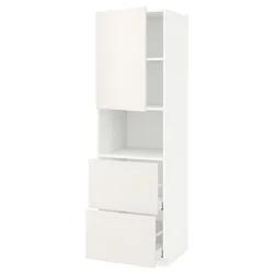 METOD/MAXIMERA Visoka omara za mv pečico+1 vr/2 pr, bela/Veddinge bela, 60x60x200 cm