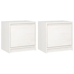 Noćni ormarići 2 kom bijeli 40x30,5x40 cm od masivne borovine