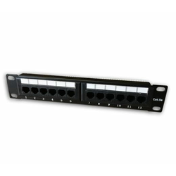 DATACOM Patch panel 10 UTP 12 portov CAT5E DUAL 1U BK