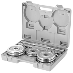 Uteži 15 kg z 2 ročajema in diski CHROME
