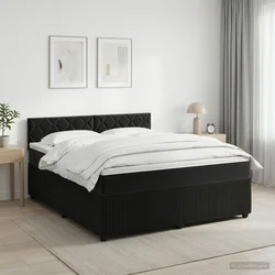 vidaXL Postelja boxspring z vzmetnico Črna 180 x 200 cm Žamet