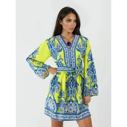 MSN Collection Obleka Mini limonino-rumena