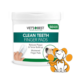 Vets Best Clean Teeth Finger Pads 50 kom, Dentalne Maramice Za Zube