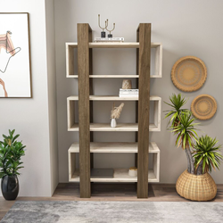 Hanah Home Polica za knjige Reina, 80x150x29.5 cm, Orah-krem