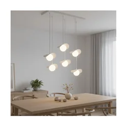 Luster na lanku RITUAL 6xG9/8W/230V bela