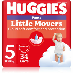 HUGGIES Little Movers Pelene za bebe, Gaćice, 12 - 17 kg, 34 kom