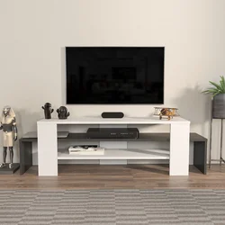 Hanah Home TV Komoda Lenora, 150x45x35 cm, Belo-Antracit