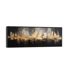 Canvas Slika na platnu Abstraktna Metropola, 120x40cm, Sa ramom, Crni