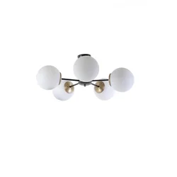 Opviq Venus 5 Li Beyaz Camli Avize Luster, 60x25, Beli