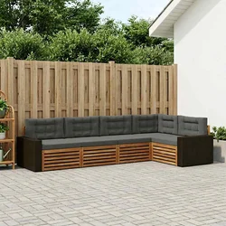 Set vanjskih sofa 5 pcs Prirodna i antracit 331 x 172,5 x 73 cm