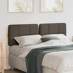 vidaXL Tapecirano vzglavje Rjava in taupe 140 cm Masivno borovo les