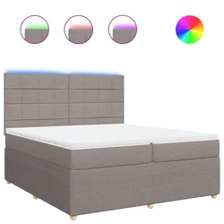 Vidaxl Box spring postelja z vzmetnico taupe 200x200 cm blago