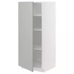 METOD Visoki element s policama, bela/Havstorp svetlosiva, 60x60x140 cm